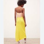 ZARA  Satin Yellow & Nude Color Block Slip Camisole Midi Dress XS 741 Photo 3