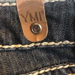 Ymi  Dark Wash and White Stitching  Straight Leg Jeans Photo 12