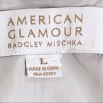 American Glamour Badgley Mischka Jacket Coat Rain Trench Jacket Coat Large Silver Photo 1
