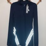 Adidas  Run Icon 3 Stripes dress NWT long sleeve woman size SMALL blue running Photo 2