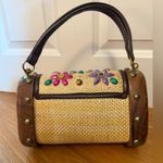 MAHLER Vintage Tropical Vacation Raffia Straw Floral Tiki Pinup 1960s Tan Photo 4