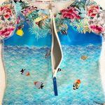 Johnny Was NEW  Wave Surf Neoprene Half Zip One Piece Wetsuit Fish Small S Photo 2