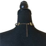 Classic Double Strap Ribbon Black and Gold Color Stud Y2K Choker Necklace S/M Photo 2