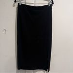 The Drop Ribbed Black Midi Skirt with Small Split Size L Photo 1