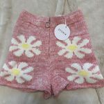 Storia  Pink Floral Knit Zip Up Short NWT size small Photo 0