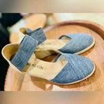 Anne Klein  Womens Denim Zoey Closed-Toe Slip-On Espadrille Wedge Sandals Photo 3