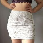 Verty  • White Sequin Floral Skirt Large Photo 0