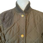 Lauren Ralph Lauren vintage army green quilted snap front long sleeve coat S Photo 4