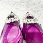 ZARA NWT  Embellished Vinyl Heels Violet formal sling backs Size EU 38 US 7.5 Photo 3