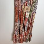 Anthropologie ATL The Label Dress Gypsiana ruffle ladies M Pink Boho Patchwork Maxi Rayon Photo 10