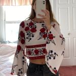 Floral Bell Sleeve Crop Blouse Multi Photo 1
