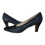 Salvatore Ferragamo Vintage  Leather/Patent Pumps Dark Blue Navy black Size 8 AAA Photo 2