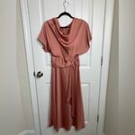 BHLDN Olmstead pink satin drape midi dress size 2 wedding guest mother bride Photo 4