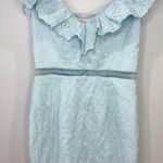 Angel Biba  Sweet Melody Sweetheart Neck Off-Shoulder Dress Lace Steel Blue S Photo 4