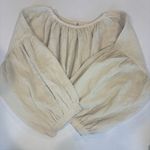 NWOT MABLE Cropped Bloused with Big Billowy Sleeves & Open Back Tan Color Size M Size M Photo 12