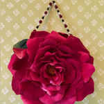 Marigot Small Purse Rose Shape Beaded Handle Evening Handbag Ladies Lunch Galas Red Photo 0