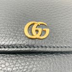 Gucci GG Marmont Gold Logo Black Pebbled Textured Leather Continental Wallet Photo 5