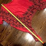 Free People  Oversized Red Boho Shark Tail High Low Shirt Sz XS Photo 5