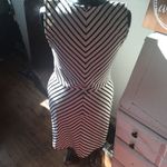 Loft  v-neck black and white size 6 skater dress Photo 1
