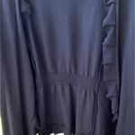 Inc international 🖤 I.N.C. Soft Knit Ruffle Trimmed Open Shrug Cardigan 3/4-Sleeve Deep Black, 2X Photo 5