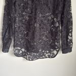 Diane Von Furstenberg  Lorelei Two Bloom Black Jacquard Lace Button down 6 Photo 5
