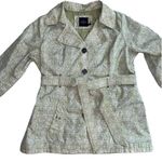 Faded Glory  Pale Green & White Geometric Belted Rain Coat Size XL (16-18) Photo 0