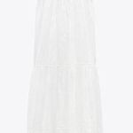 ZARA Oyster White Openwork Embroidered Midi Dress Photo 2