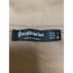 Stradivarius  Women's Tan Square Neck Long Sleeve Stretch Blouse Crop Top Size L Photo 2