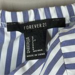 Forever 21 🏷️ NWOT  Blue White Striped Cutout Strapless Wide Leg Cropped Jumper S Photo 6