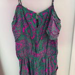Pink and green printed off the shoulder romper Size XS Photo 1