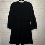 Kobi Halperin Vanessa Black Bell Sleeve Embroidered Lace V Neck Dress Size 8 Photo 2