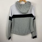 PE Nation Women S Grey White Black Color Block Mesh Hoodie Sweatshirt Gray Photo 3