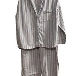 Haven Well Within Women's Striped Pajama Set XL Blue White Organic Cotton Photo 0