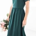 Jessakae Fit & Flare Dress Women's Small Green Short Sleeve Knee Length Photo 0