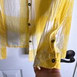 Natural Reflections Yellow and White Plaid Button-Up Shirt Chest 24” Back Length 27” Photo 3