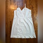 Vintage 1970s Dixie Belle White Slip Dress Size 42 Lace Trim Lingerie USA Made Photo 1