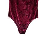 Clockhouse Wine Crushed Round Neck Velvet Soft One Piece Bodysuit SZ L #1530 Photo 2