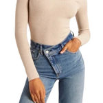 Abercrombie & Fitch  Size Medium Ribbed Square Neck White Bodysuit Photo 0