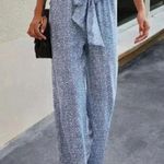 Coastal Chic Print Wide Leg Drawstring Pants Ocean Blue Womens size L Size L Photo 1