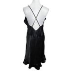 MISA Los Angeles Dress Ele Black Satin Ruffle Sleeveless Dress Women’s Size M Photo 5