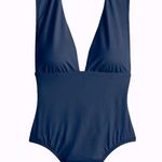 J.Crew  Navy Blue Plunge V-Neck One Piece Swimsuit | 12 Photo 6