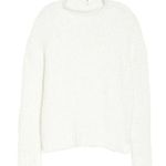 BP NEW Off White Funnel Neck Fuzzy Boucle Knit Sweater Size Small Photo 0