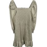 7 For All Mankind  Faux Leather Smocked Ruffled Mini Dress Size L NWT Photo 3