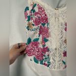 Free People Intimately  Good Luck Charm White Pink Blue Lace Floral Bodysuit Med Photo 6