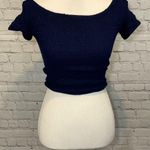 Japna  T-Shirt Cropped Stretchy Off the Shoulder Blue-Medium Photo 2