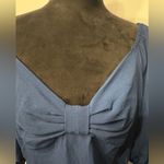 BCBG Paris Dark Blue Cropped Smocked Top Large NWT Photo 3