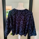 Velvet By Graham & Spencer Bengal Fleece Cropped Sweatshirt In Shadow Size XS Photo 4