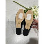 Michael Kors NEW Black Leather Mules Slides Loafers Size 6M Silver MK Chain Photo 4