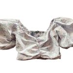 EXPRESS Stunning Puff Sleeve Lilac Floral Crop Top π₯ Photo 0