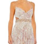 Mac Duggal  Sequin Strappy Cutout Tulle Gown in Oyster Size US 8 Photo 8